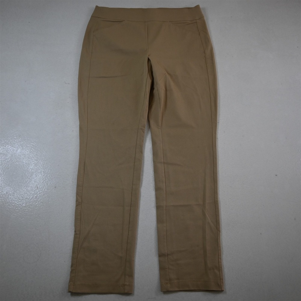 Chicos Travelers 00 / 2 Khaki Pull On Casual Lounge Straight Travel Pants